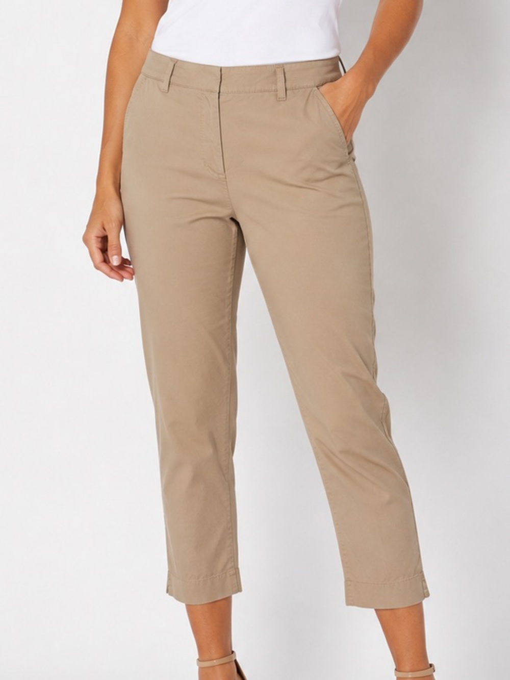 Talbots Perfect Crop cropped tab khaki pants women’s 10